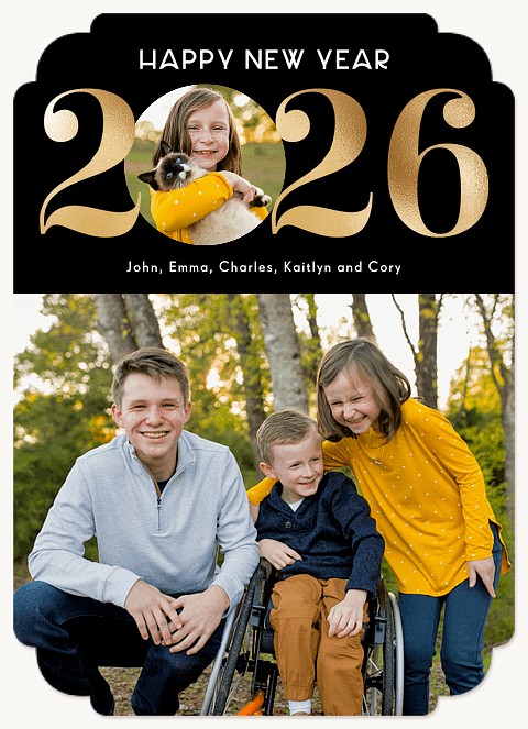 Stylish Year Personalized Holiday Cards