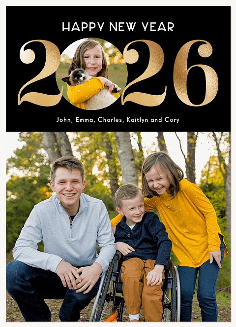 Stylish Year Personalized Holiday Cards