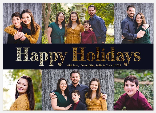 Ornately Stated Holiday Photo Cards