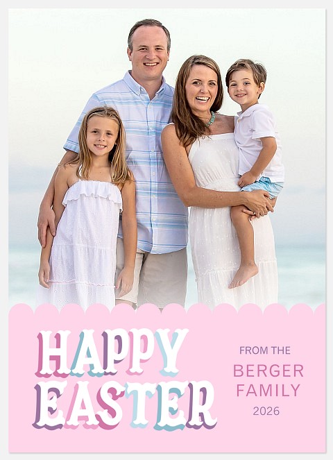 Whimsy Scallop Easter Photo Cards