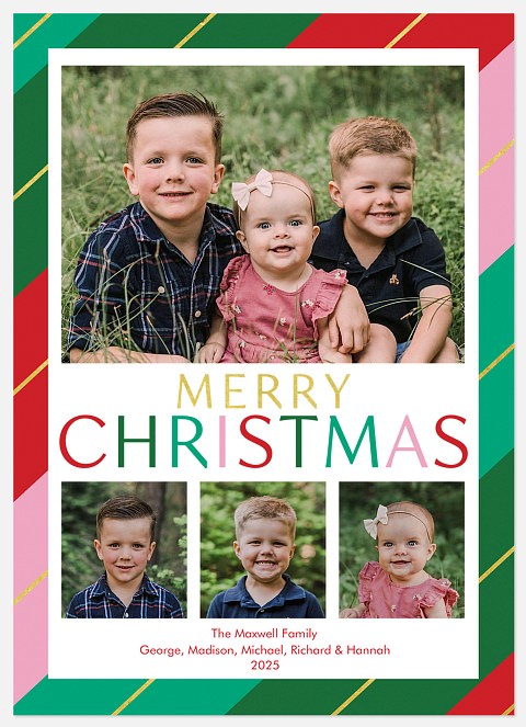 Candy Stripes Holiday Photo Cards