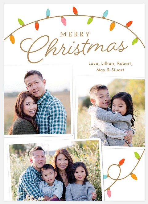 Bright Bulbs Holiday Photo Cards