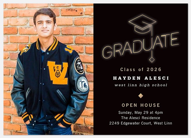 Neon Cap Graduation Cards