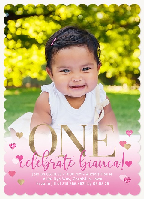 Lovely One Kids Birthday Invitations
