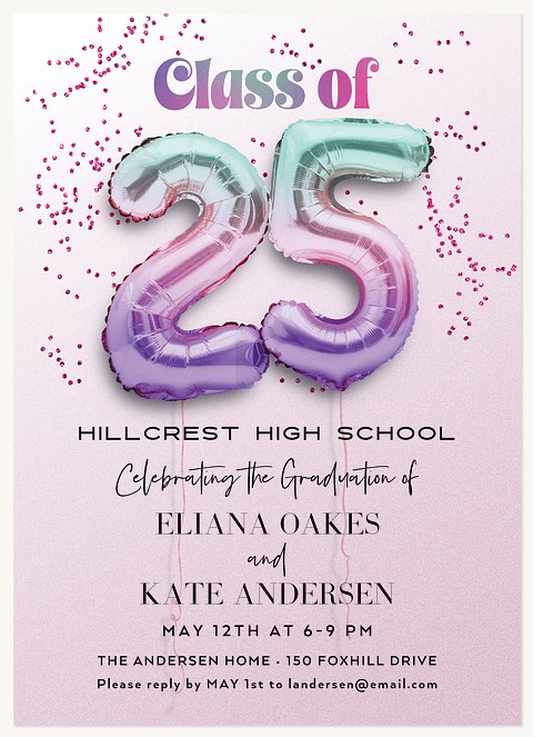 Number Balloons Graduation Cards