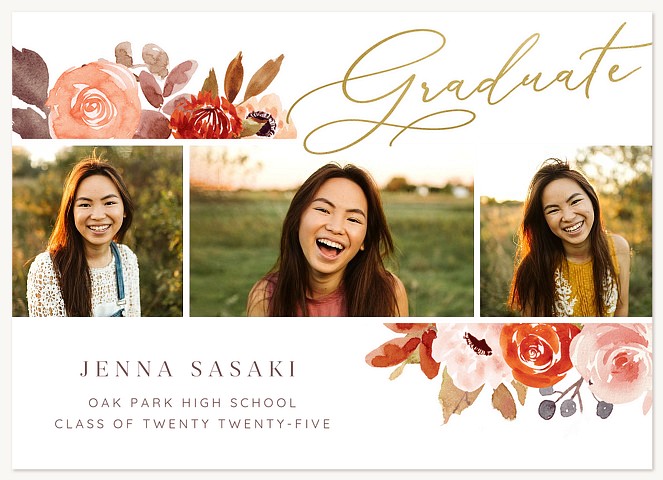 Watercolor Florals Graduation Cards