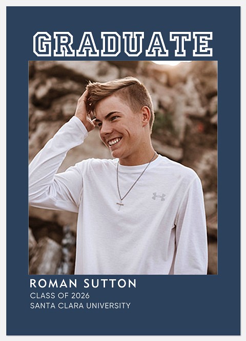 Sporty Outline Graduation Cards