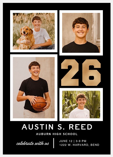 Simple Grid Graduation Cards