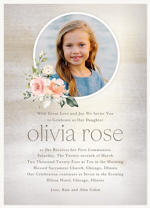 Little Farmhouse First Communion Invitations