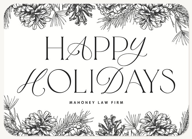 Etched Pine Business Holiday Cards