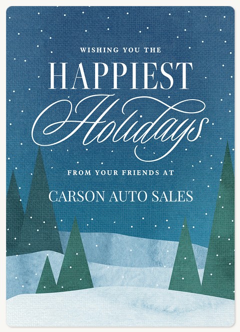 Watercolor Snowscape Holiday & Christmas Magnet Cards