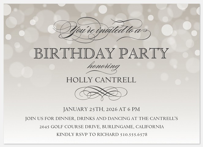 Sweet Bubbles Adult Birthday Invitations
