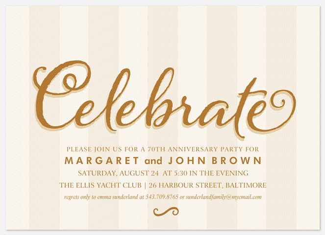 Classy Anniversary Anniversary Invitations