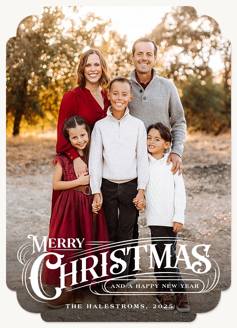 Antique Elegance Personalized Holiday Cards