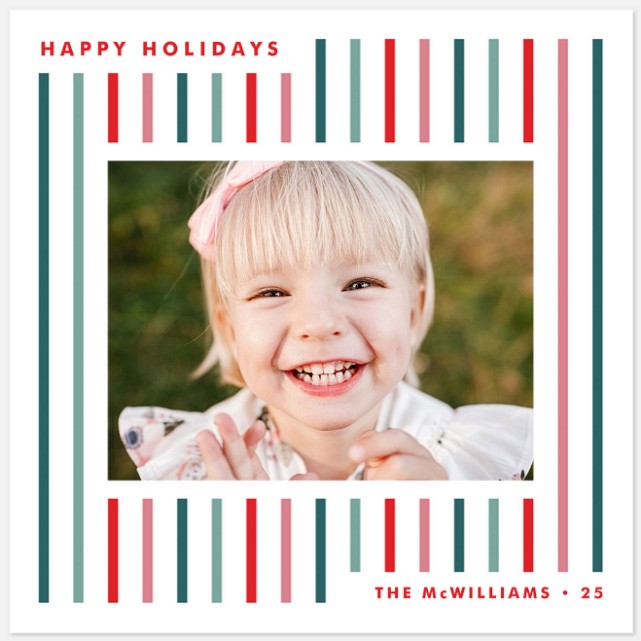 Candy Stripe Cheer Holiday Photo Cards