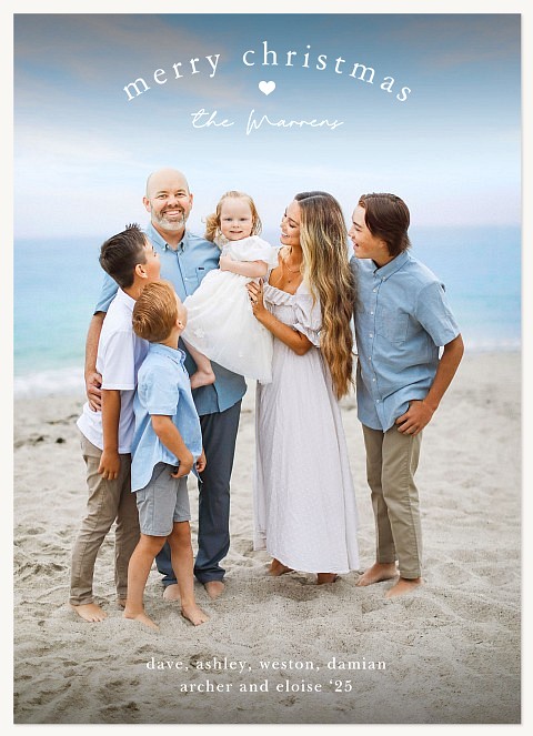 Centered Heart Personalized Holiday Cards