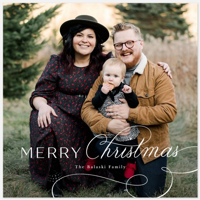 Calligraphic Loop Holiday Photo Cards