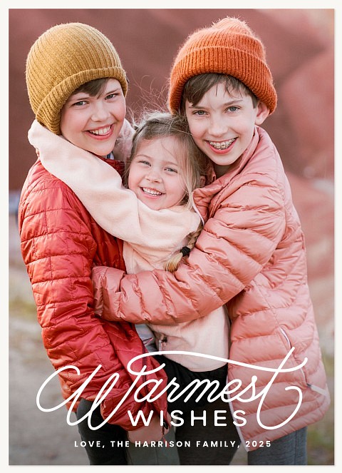 Warm Lettering Personalized Holiday Cards