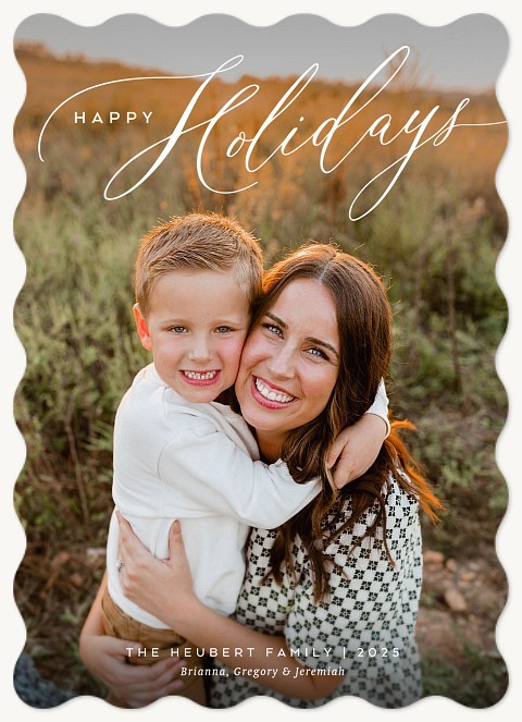 Calligraphy Greetings Personalized Holiday Cards