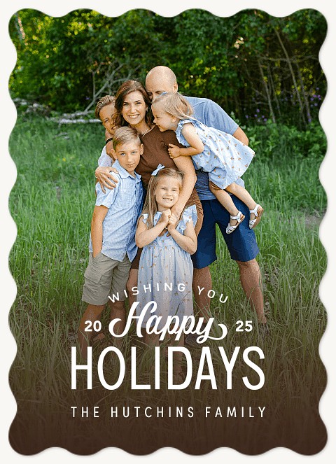 Rustic Gradient Photo Holiday Cards