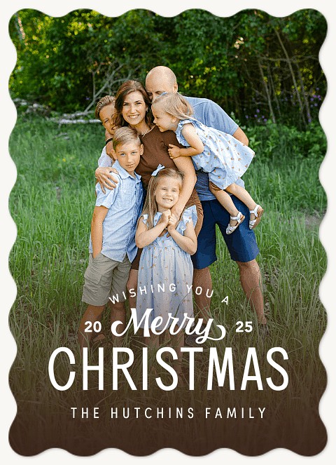 Rustic Gradient Personalized Holiday Cards