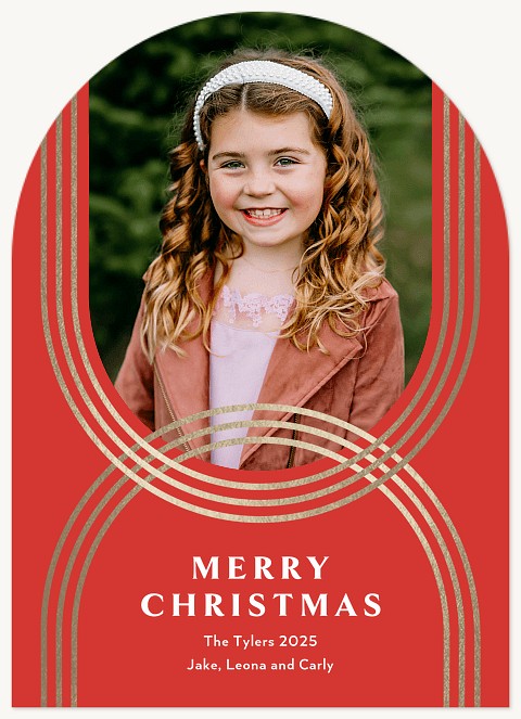 Glimmering Arcs Personalized Holiday Cards