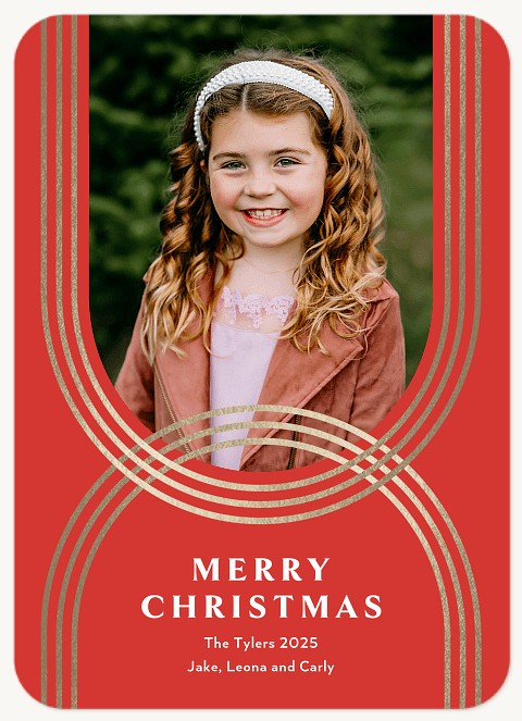 Glimmering Arcs Personalized Holiday Cards