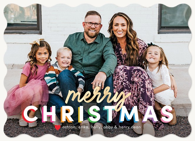 Colorful Sentiments Personalized Holiday Cards