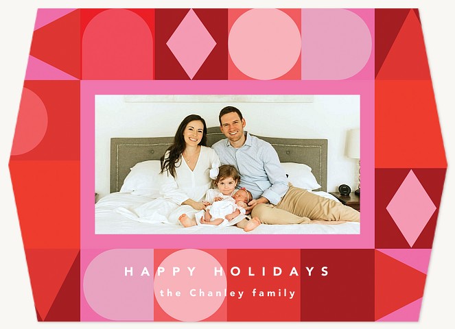 Geometric Frame Personalized Holiday Cards