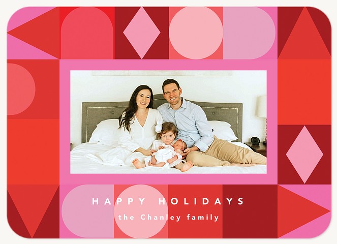 Geometric Frame Personalized Holiday Cards