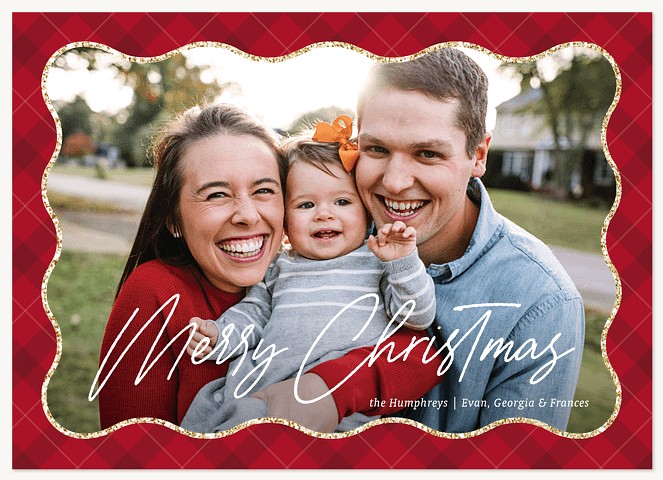 Wavy Plaid Christmas Cards