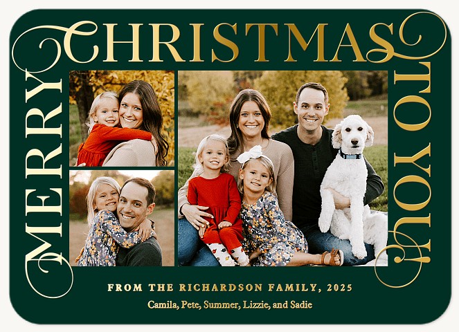 Garland Of Type Personalized Holiday Cards