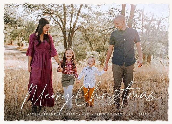 Modern Pen Lettered Personalized Holiday Cards
