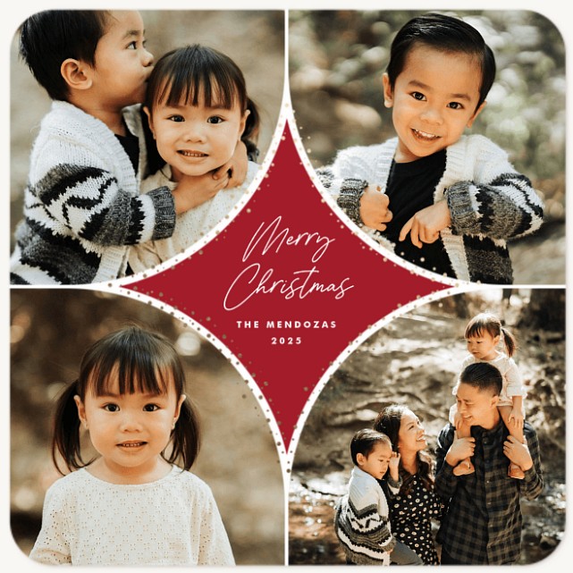 Center Corner Personalized Holiday Cards