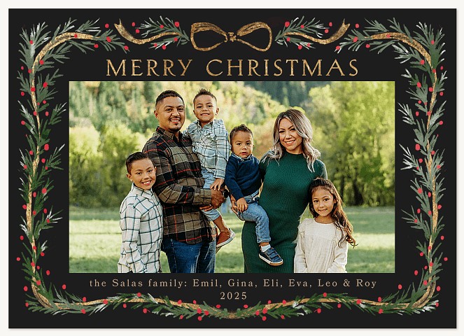 Elegant Foliage Personalized Holiday Cards