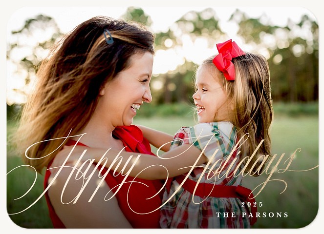 Sophisticated Script Personalized Holiday Cards
