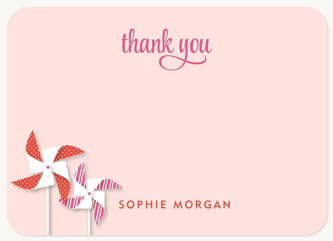 Sweet Pinwheel Kids Thank You Cards