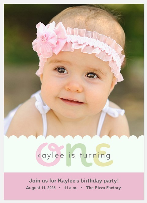 Darling Dotty One Kids' Birthday Invitations