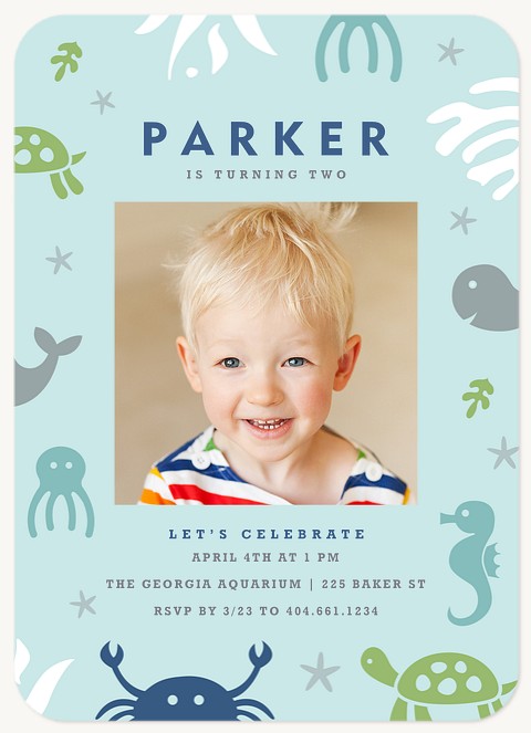 Seaside Fun Kids Birthday Invitations