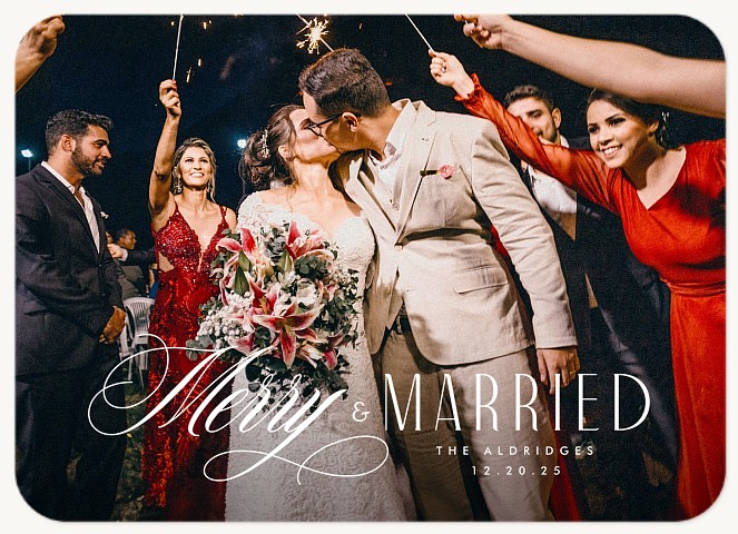 Refined Script Personalized Holiday Cards