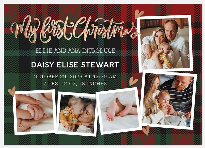 Cozy Plaid Holiday Photo Cards