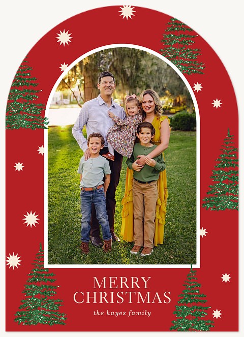 Glitter Trees Personalized Holiday Cards