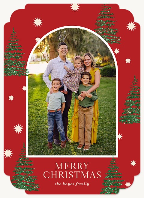 Glitter Trees Personalized Holiday Cards
