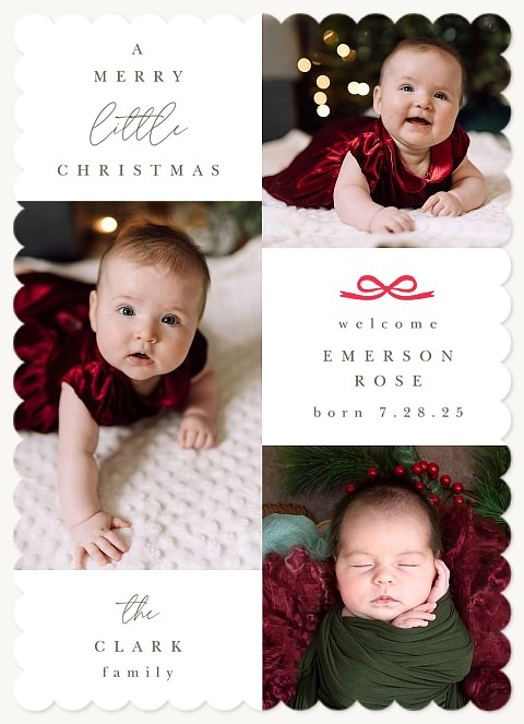 Tiny Bow Personalized Holiday Cards