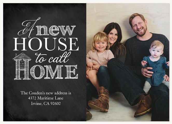 Chalkboard Home Moving Announcements