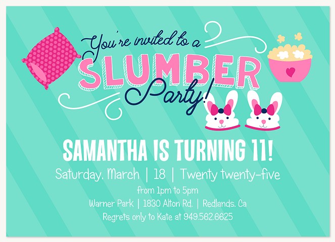 Girl's Night Kids Birthday Invitations