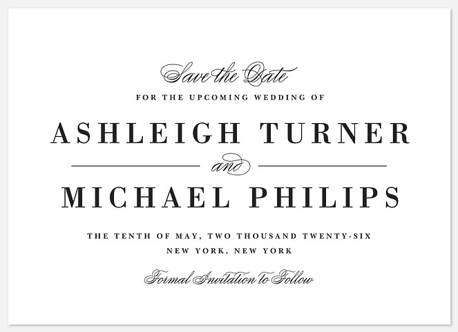 Timeless Perfection Save the Date Photo Cards