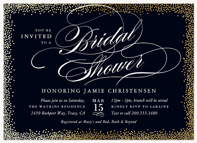 Flourished Glamour Bridal Shower Invitations
