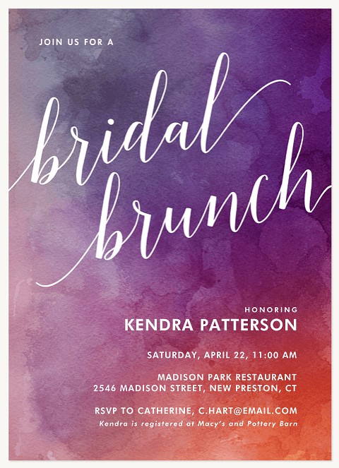 Watercolor Ombre  Bridal Shower Invitations