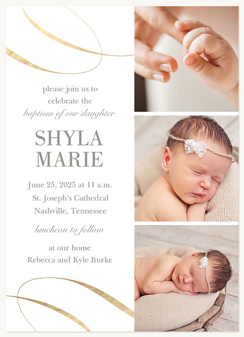 Graceful Ribbon Baptisms & Christening Invitations